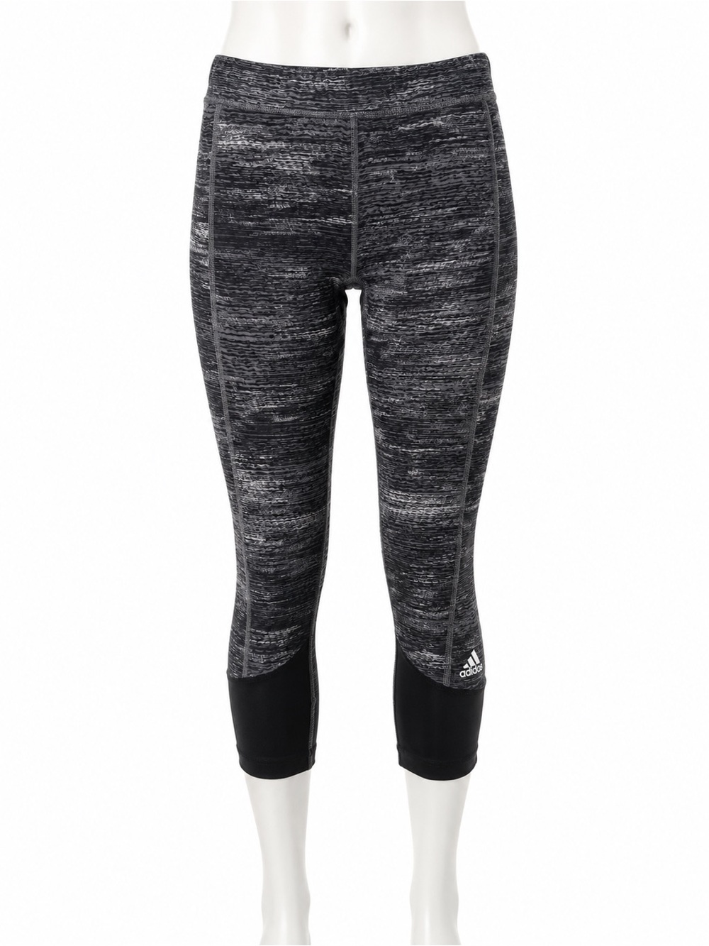 Adidas Gray Marled Capri Cropped Athletic Workout Pants Estimated Size Small